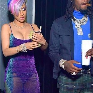 Catherine Metallic Dress - Purple Multi